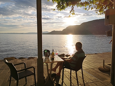 Gardasee Ferienhaus mit Hund - Abendstimmung